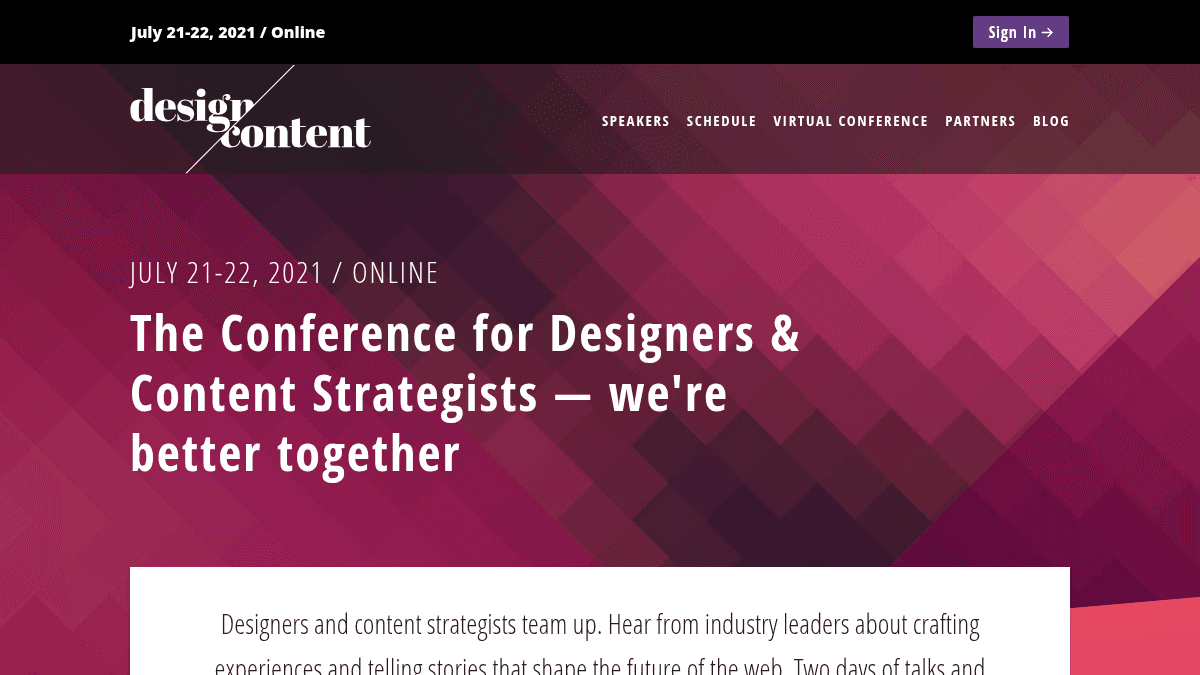 Design & Content Conference 2021