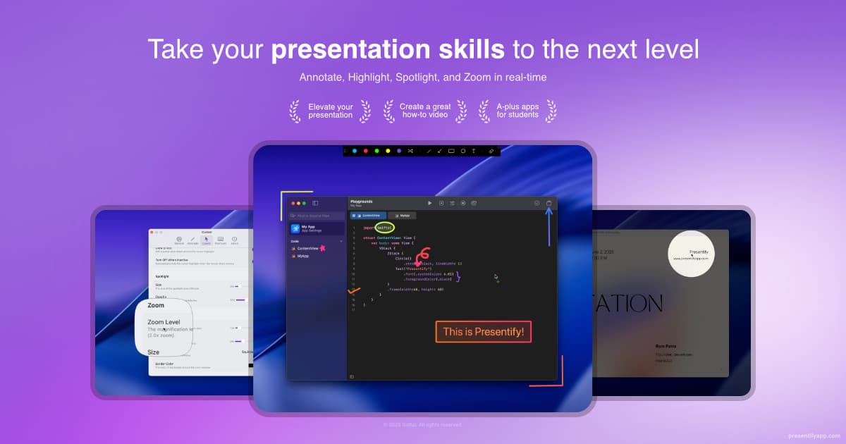 Presentify: Screen Annotation, Cursor Highlight, Spotlight, Zoom