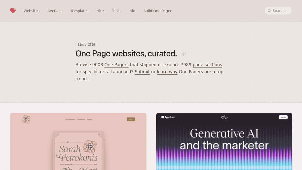 One Page Love