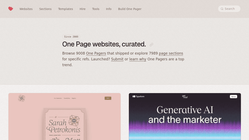 One Page Love