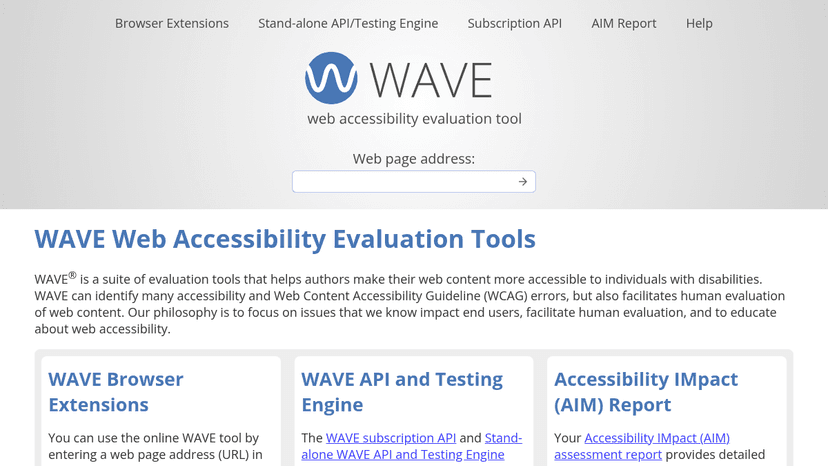 WAVE Web Accessibility Evaluation Tools