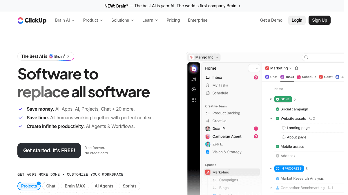 ClickUp™ | Maximize productivity • Software, AI, and humans converge