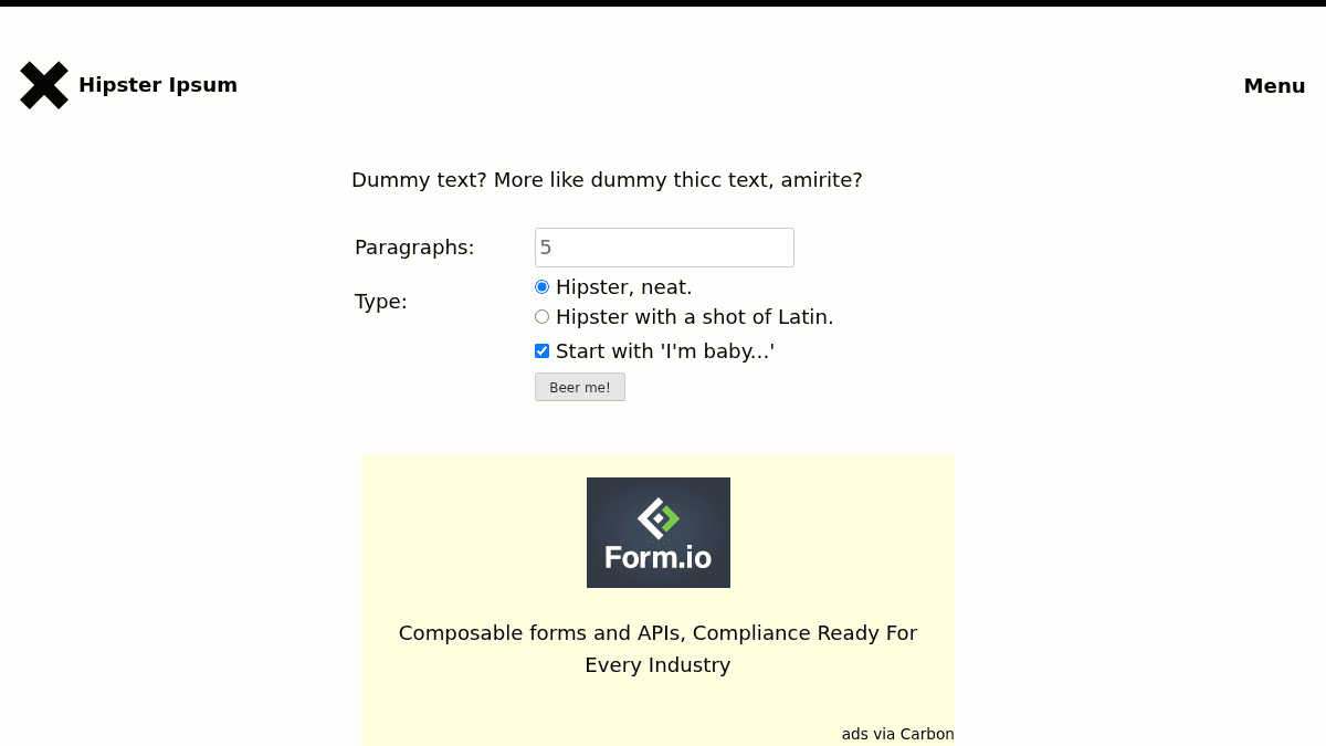 Hipster Ipsum