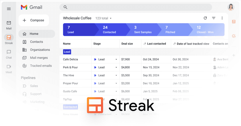Streak: Gmail CRM for High-Performing Teams