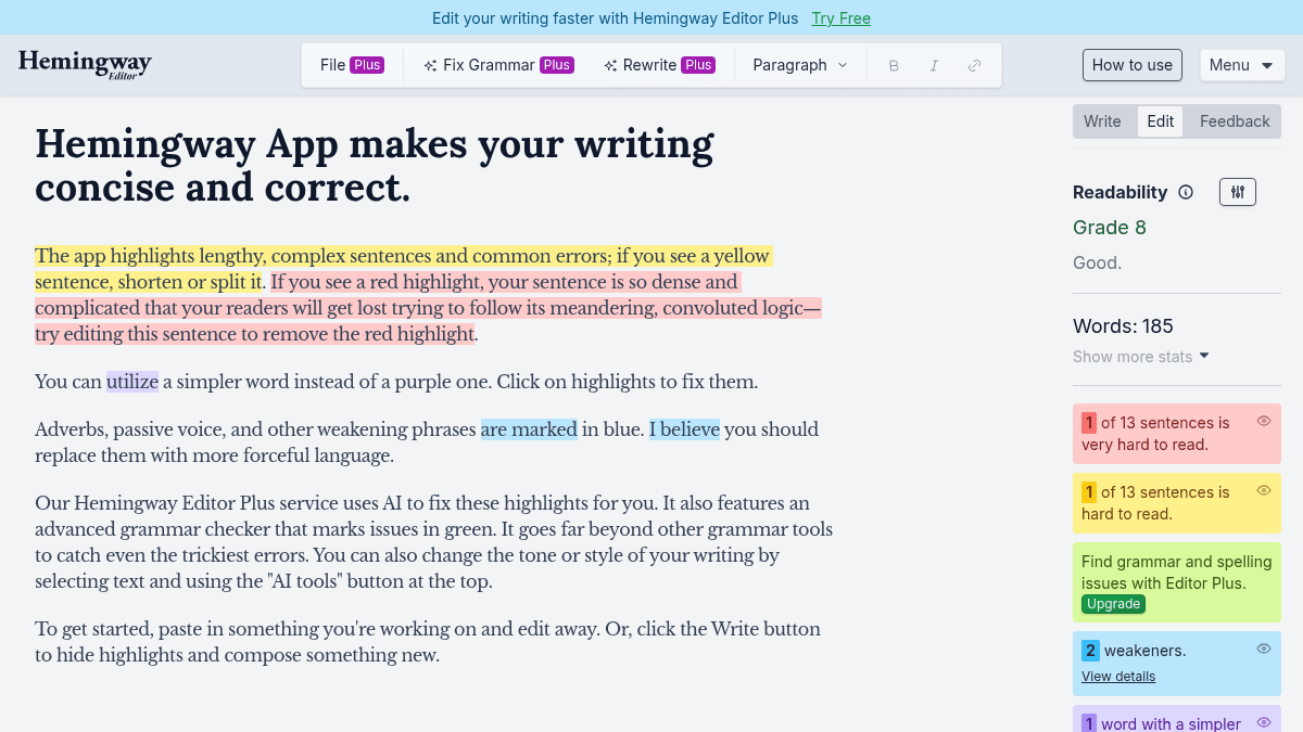 Hemingway Editor