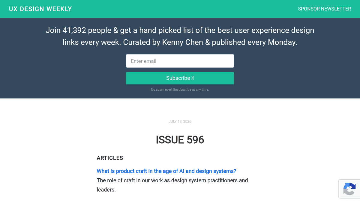 UX Design Weekly